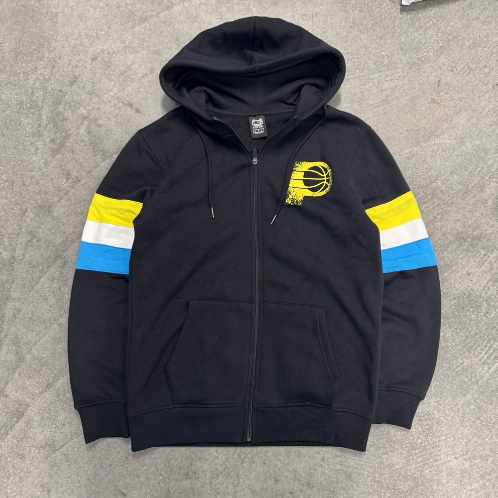 Indiana Pacers Ultra Game Men's S Black Full Zip Hoodie NBA Colorblock